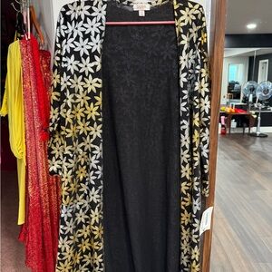 Floral Kimono with Gold and Silver Accents